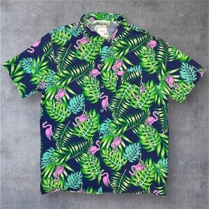 IML Isaac Morris Flamingo Shirt L Tropical Cotton Rayon NY